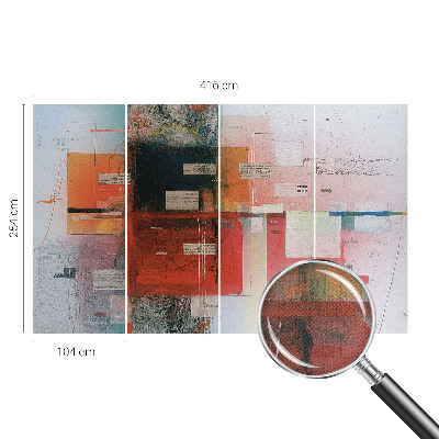 Peel and stick wall mural for living room with an abstract composition