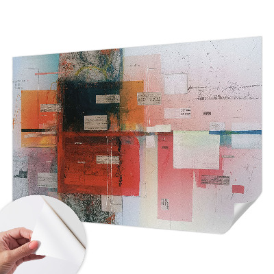 Peel and stick wall mural for living room with an abstract composition