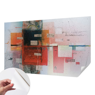 Peel and stick wall mural for living room with an abstract composition