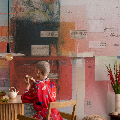Peel and stick wall mural for living room Abstract composition