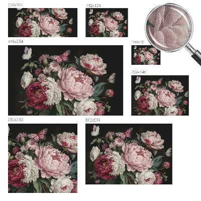 Peel and stick wall mural for bedroom with a peonies and butterflies design