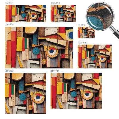 3D wall mural with geometric patterns