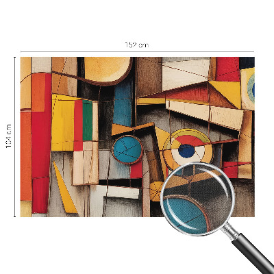 3D wall mural with geometric patterns
