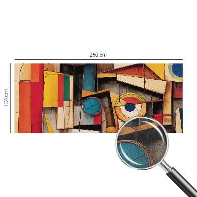 3D wall mural with geometric patterns