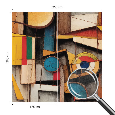 3D wall mural with geometric patterns