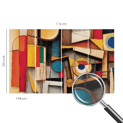 3D wall mural with geometric patterns