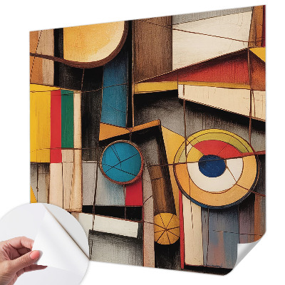 3D wall mural with geometric patterns
