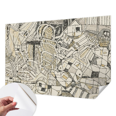 3D photo wallpaper mural with a geometric abstraction design