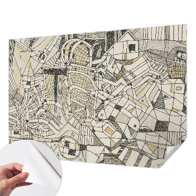 3D photo wallpaper mural with a geometric abstraction design