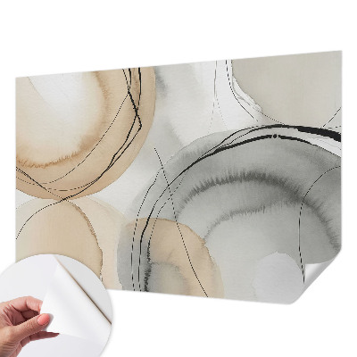 Peel and stick wall mural for kids' room with a geometric harmony design