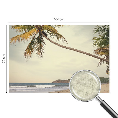 Nursery wall mural with a tropical landscape design