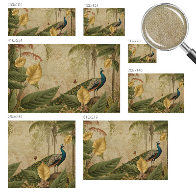 Children's wall mural with an exotic bird design