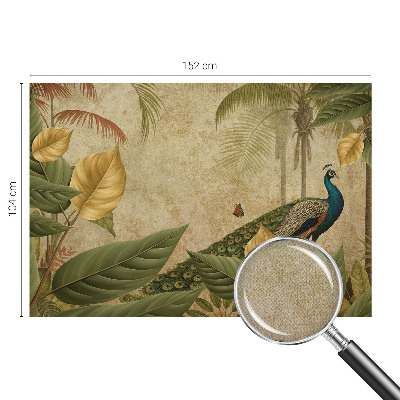 Children's wall mural with an exotic bird design