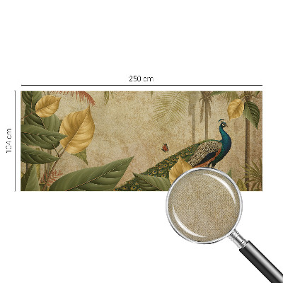 Children's wall mural with an exotic bird design
