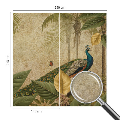 Children's wall mural with an exotic bird design