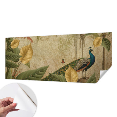 Children's wall mural with an exotic bird design
