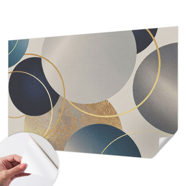 Peel and stick wall mural with a creative circles design