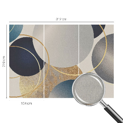 Peel and stick wall mural with a creative circles design