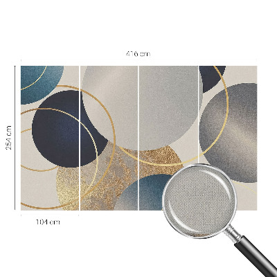 Peel and stick wall mural with a creative circles design
