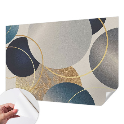 Peel and stick wall mural with a creative circles design