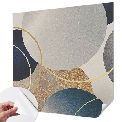 Peel and stick wall mural with a creative circles design