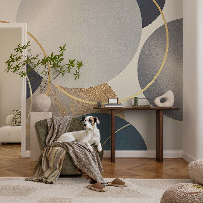 Peel and stick wall mural with a creative circles design