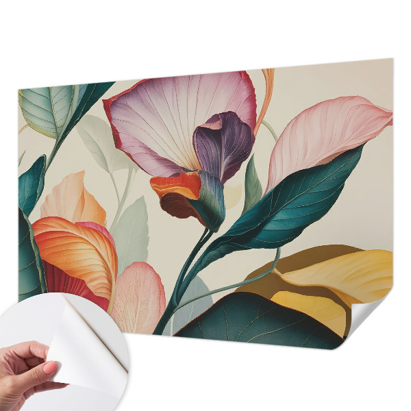Peel and stick wallpaper mural Colorful flowers