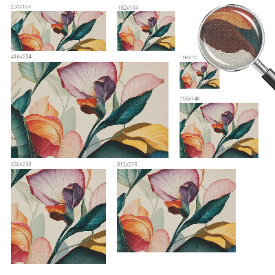 Peel and stick wallpaper mural with a colorful floral design