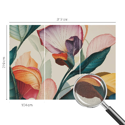 Peel and stick wallpaper mural Colorful flowers