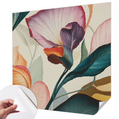 Peel and stick wallpaper mural Colorful flowers