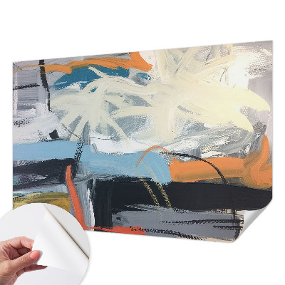 Stick-on wall mural with a colorful abstract design