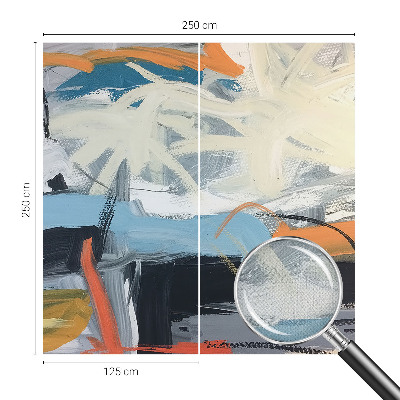 Stick-on wall mural with a colorful abstract design