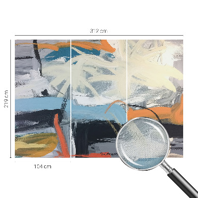 Stick-on wall mural with a colorful abstract design