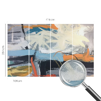Stick-on wall mural with a colorful abstract design