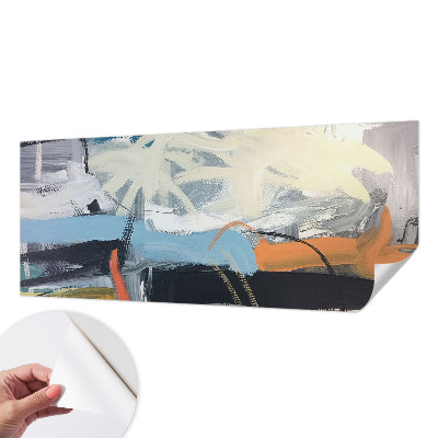 Stick-on wall mural with a colorful abstract design
