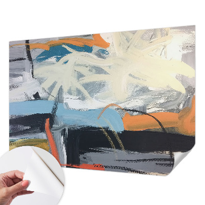 Stick-on wall mural with a colorful abstract design
