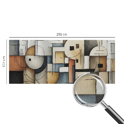 Removable wall mural with a geometric harmony design