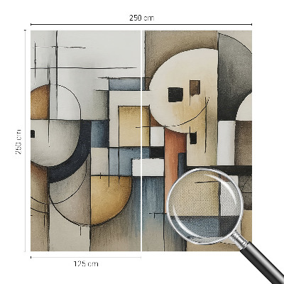 Removable wall mural with a geometric harmony design
