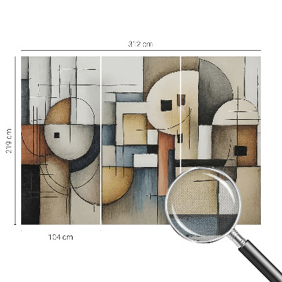 Removable wall mural with a geometric harmony design