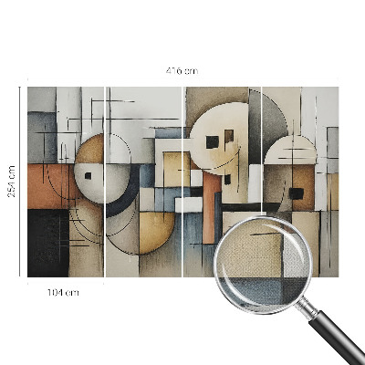Removable wall mural with a geometric harmony design