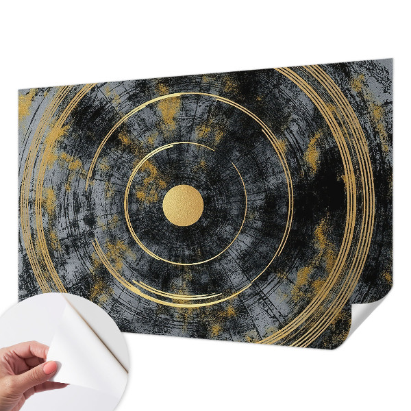 Removable wall mural with a cosmic dynamics design
