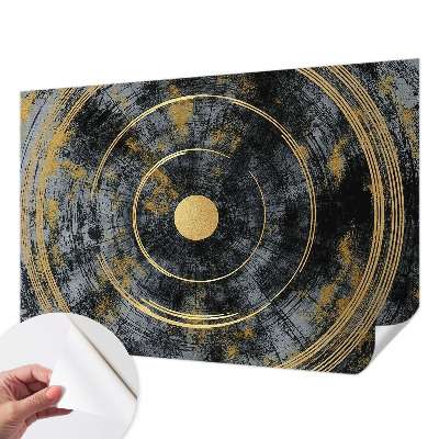 Removable wall mural with a cosmic dynamics design