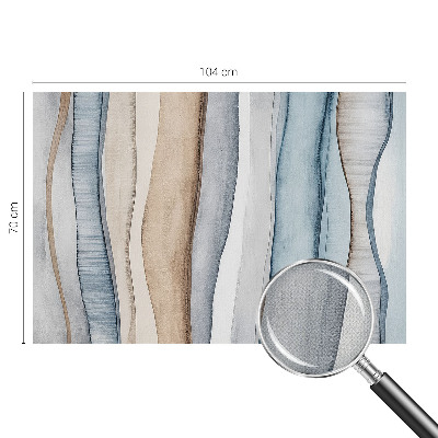 Peel and stick wall mural for living room with an abstract striped design