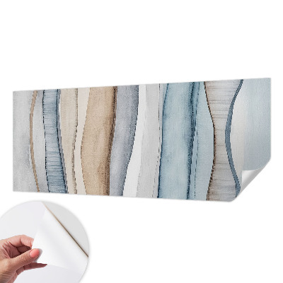 Peel and stick wall mural for living room with an abstract striped design