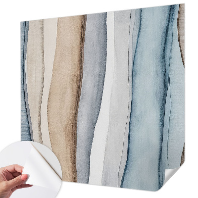 Peel and stick wall mural for living room with an abstract striped design