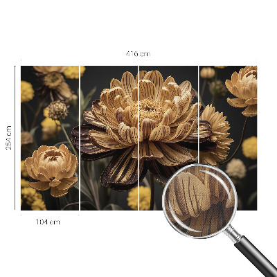 Removable wall mural wallpaper with a floral elegant pattern
