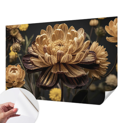 Removable wall mural wallpaper with a floral elegant pattern