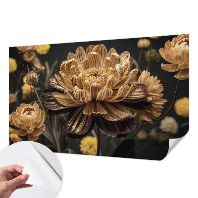 Removable wall mural wallpaper with a floral elegant pattern