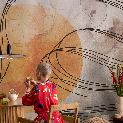 Self-adhesive photo wallpaper with a harmonious abstract motif