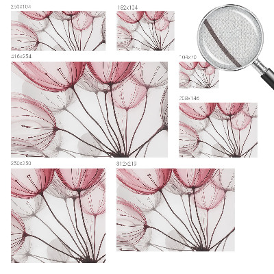 Removable wall mural wallpaper with floral silhouettes